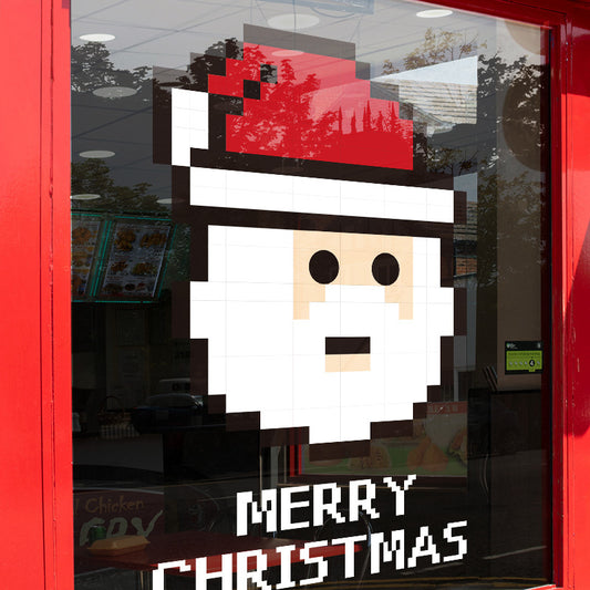 Christmas Santa Claus Sliding Door Glass