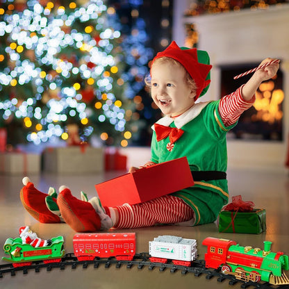 Hanging Christmas Tree Track Train Toy with Sound Effect Lighting