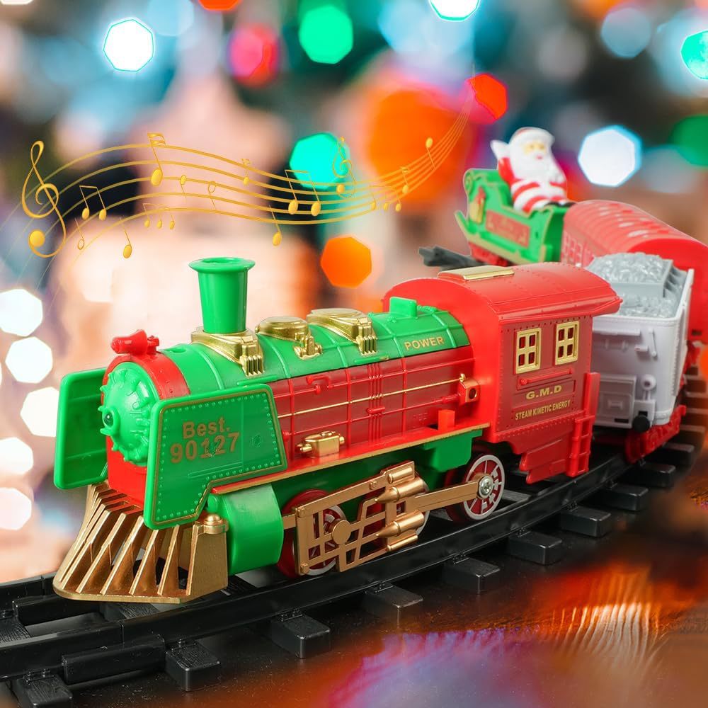 Hanging Christmas Tree Track Train Toy with Sound Effect Lighting