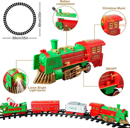 Hanging Christmas Tree Track Train Toy with Sound Effect Lighting