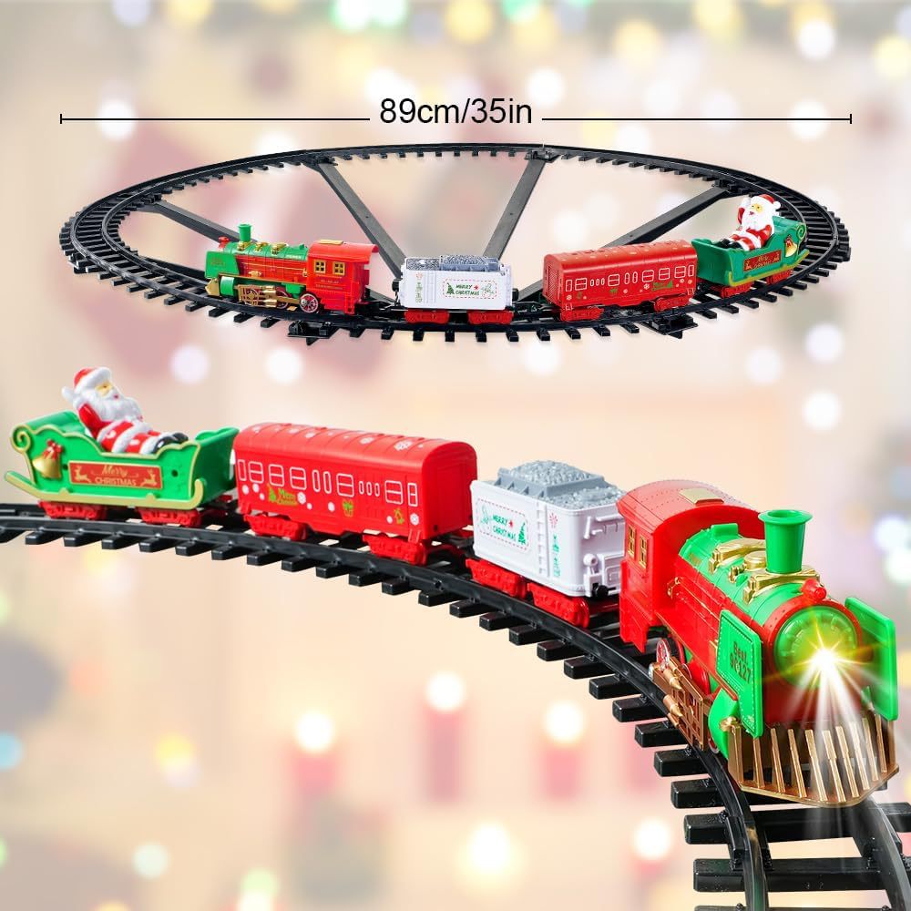 Hanging Christmas Tree Track Train Toy with Sound Effect Lighting