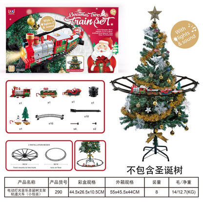 Hanging Christmas Tree Track Train Toy with Sound Effect Lighting