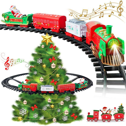 Hanging Christmas Tree Track Train Toy with Sound Effect Lighting